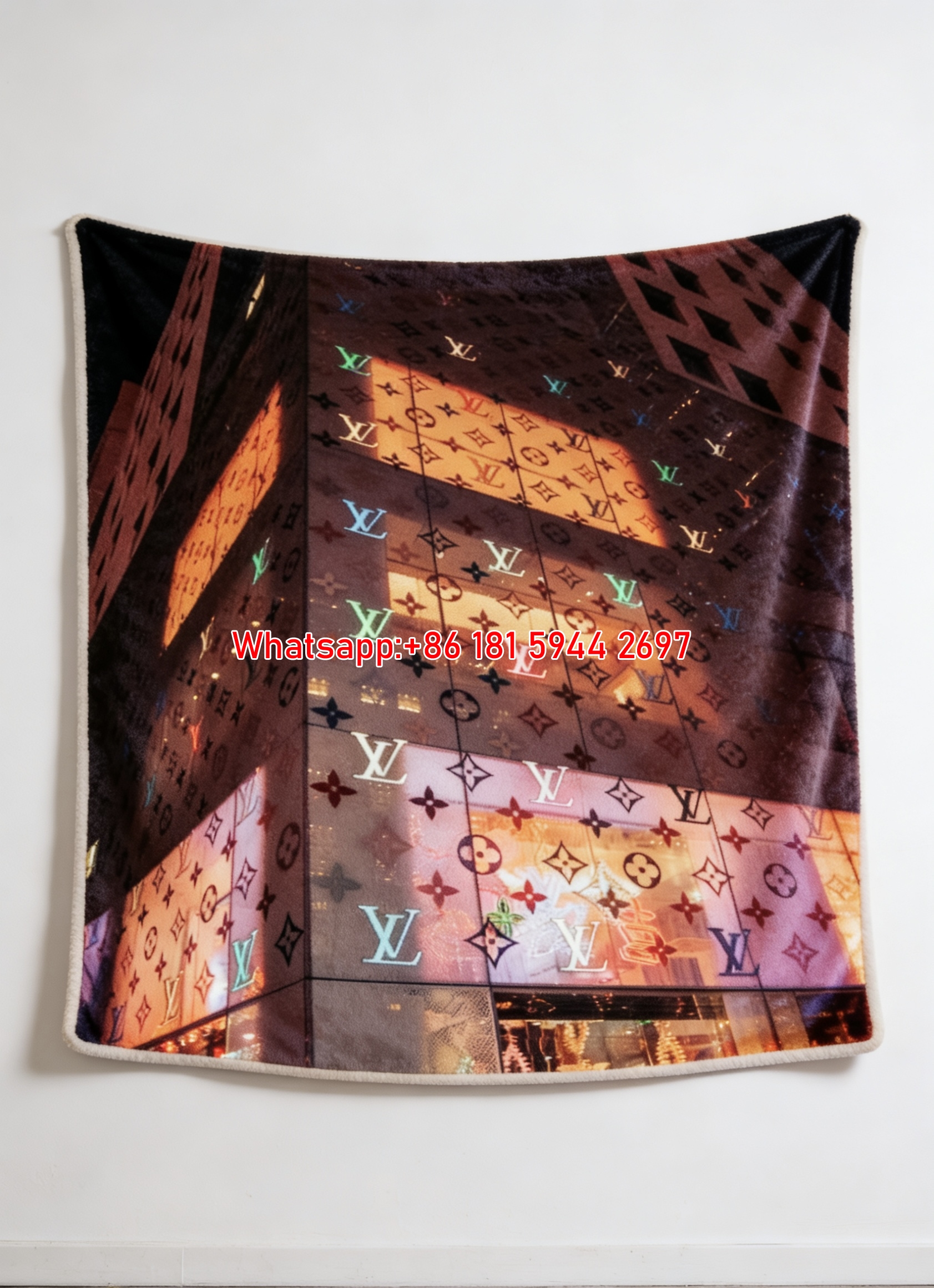 LV Building Facade Flannel Throw Blanket 449